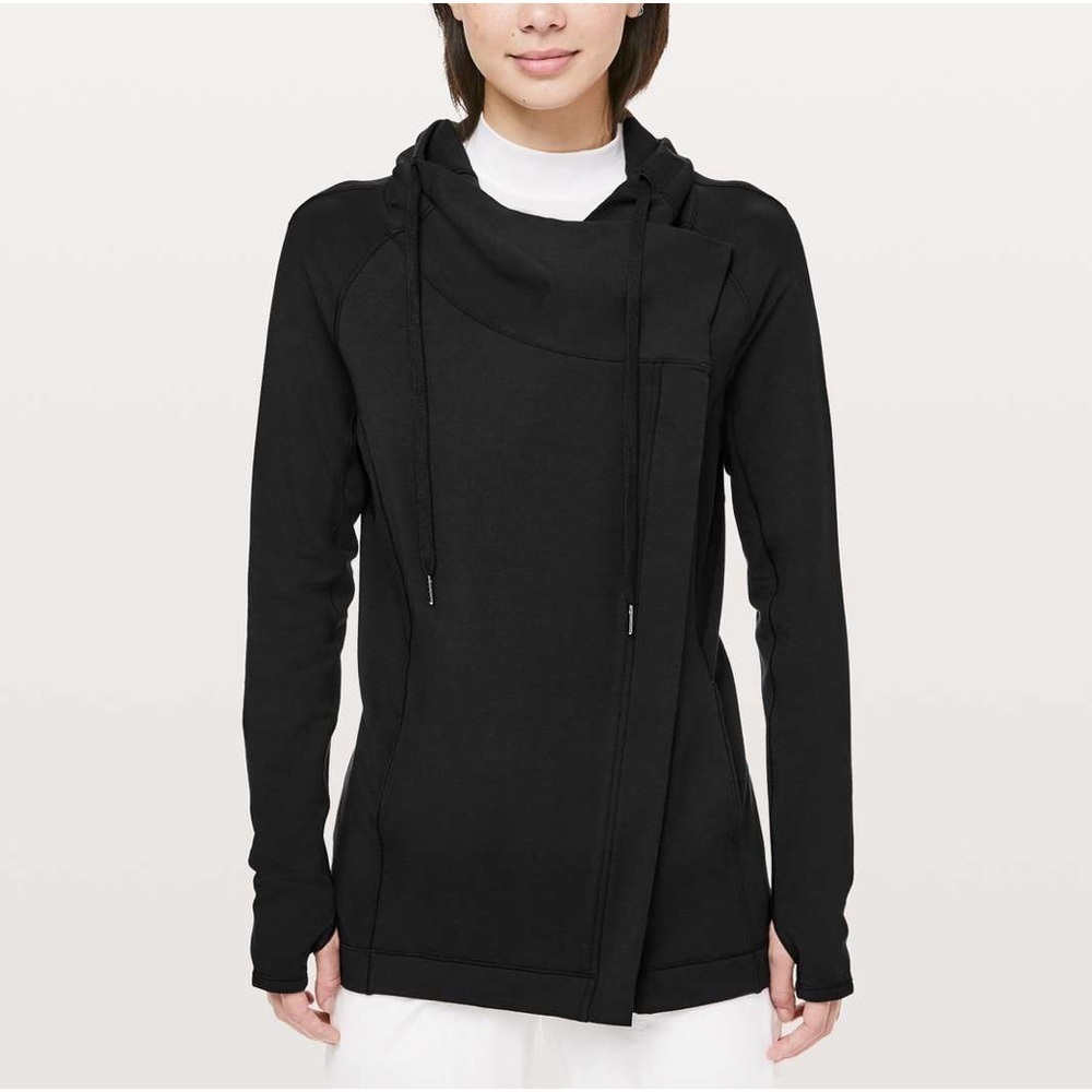 Lululemon Coast Easy Wrap Hooded Sweatshirt in Black